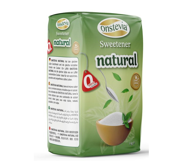 ONSTEVIA ΓΛΥΚΑΝΤΙΚΟ NATURAL 1 KG  ΣΕ ΧΑΡΤΙΝΗ ΣΑΚΟΥΛΑ