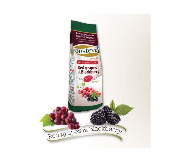 ONSTEVIA SWEETENER WITH RED GRAPES & BLACKBERRY EXTRACTS 250gr.